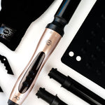 H2D curling wand with heat-resistant glove and mat